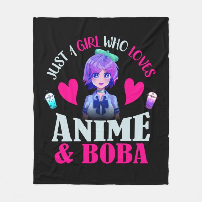 Couverture Polaire Just A Girl Who Loves Anime and Boba  (Devant)