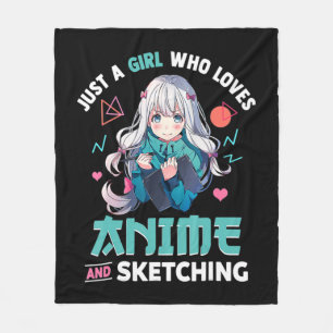 Couverture Polaire Just A Girl Who Loves Anime And Sketching Japan Ma