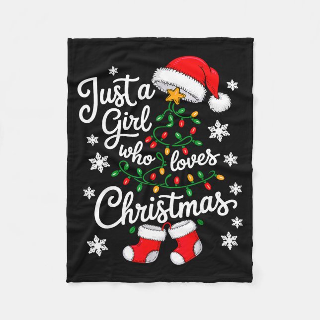 Couverture Polaire Just A Girl Who Loves Christmas Tree Xmas  (Devant)