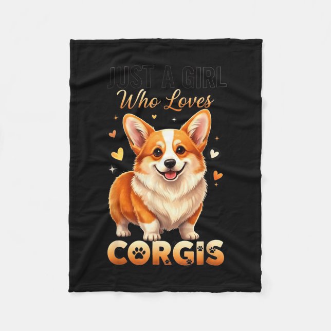Couverture Polaire Just A Girl Who Loves Corgis  (Devant)