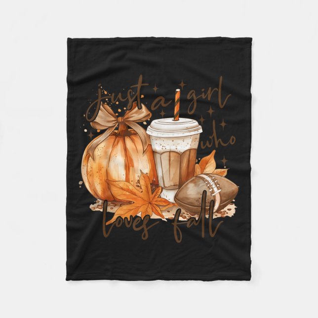 Couverture Polaire Just A Girl Who Loves Fall Pumpkin Cozy Autumn Fal (Devant)