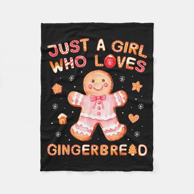 Couverture Polaire Just A Girl Who Loves Gingerbread Man Funny Christ (Devant)
