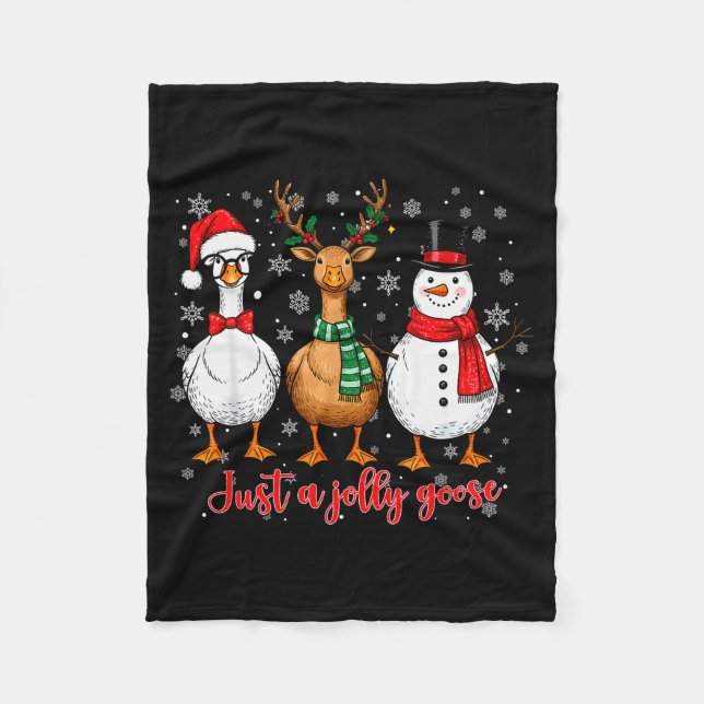 Couverture Polaire Just A Jolly Goose Merry Goosemas Christmas Santa  (Devant)
