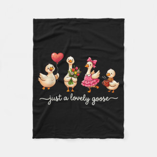 Couverture Polaire Just A Lovely Goose Cute Silly Goose Valentine's D