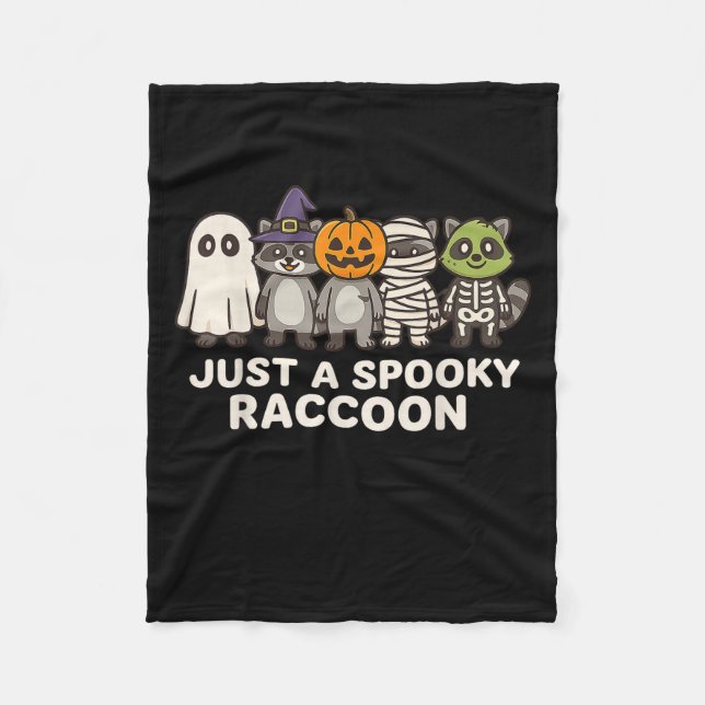 Couverture Polaire Just A Spooky Raccoon Halloween Costume Cartoon De (Devant)