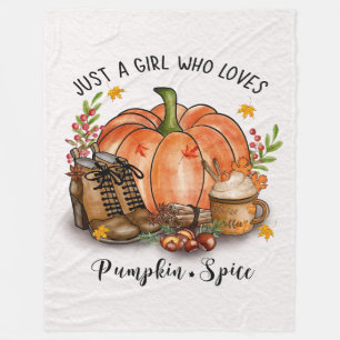 Couverture Polaire Juste une fille qui aime citrouille Fleece Blanket