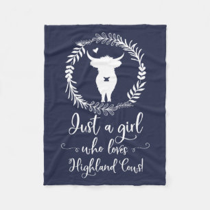 Couverture Polaire Juste une fille qui aime la silhouette de vaches 