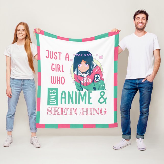 Couverture Polaire Juste une fille qui aime l'anime et le dessin (En situation)