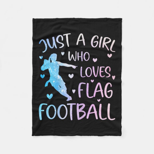 Couverture Polaire Juste Une Fille Qui Aime Le Drapeau Football Drôle (Devant)