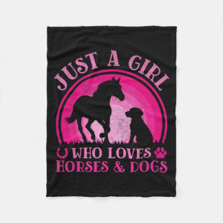 Couverture Polaire Juste Une Fille Qui Aime Les Chevaux Chiens Femmes