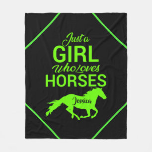 Couverture Polaire Juste Une Fille Qui Aime Les Chevaux Personnalisés