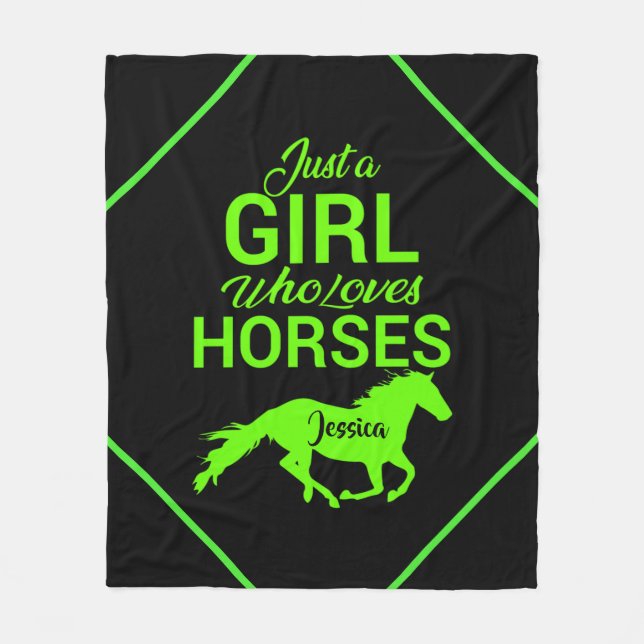 Couverture Polaire Juste Une Fille Qui Aime Les Chevaux Personnalisés (Devant)