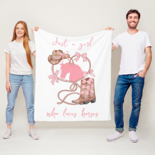 Couverture Polaire Juste une fille qui aime les chevaux, Western, Rod