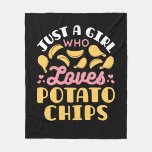 Couverture Polaire Juste une fille qui aime les chips de pommes de te