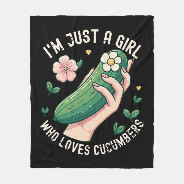 Couverture Polaire Juste Une Fille Qui Aime Les Concombres - Végétari (Devant)