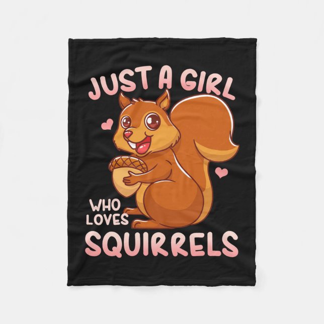 Couverture Polaire Juste une fille qui aime les écureuils (Devant)