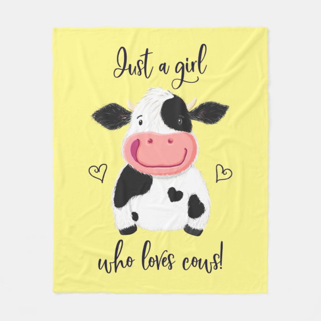 Couverture Polaire Juste Une Fille Qui Aime Les Vaches ! Coeurs Et Ho (Devant)