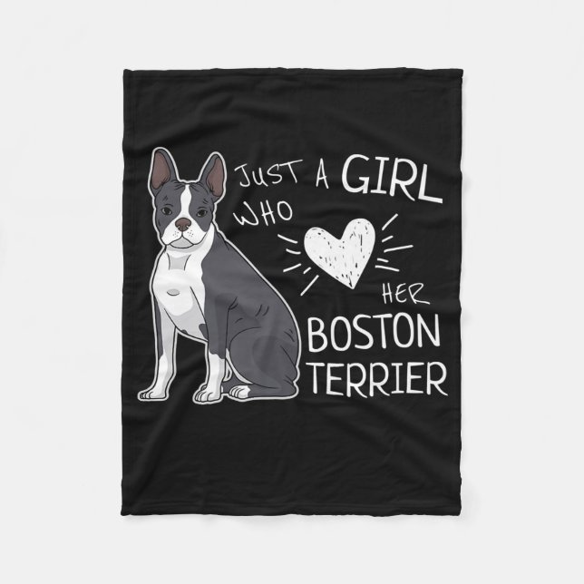 Couverture Polaire Juste Une Fille Qui Aime Sa Boston Terrier Premium (Devant)