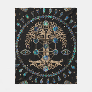 Couverture Polaire Kabbalah L'Arbre de la Vie L'Abalone et l'Or