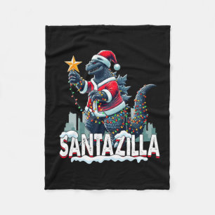 Couverture Polaire Kaiju Christmas Santazilla Japonais Monster Dinosa