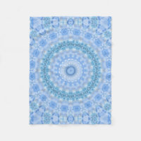 Kaleidoscopic summer circle mosaic print blue colo