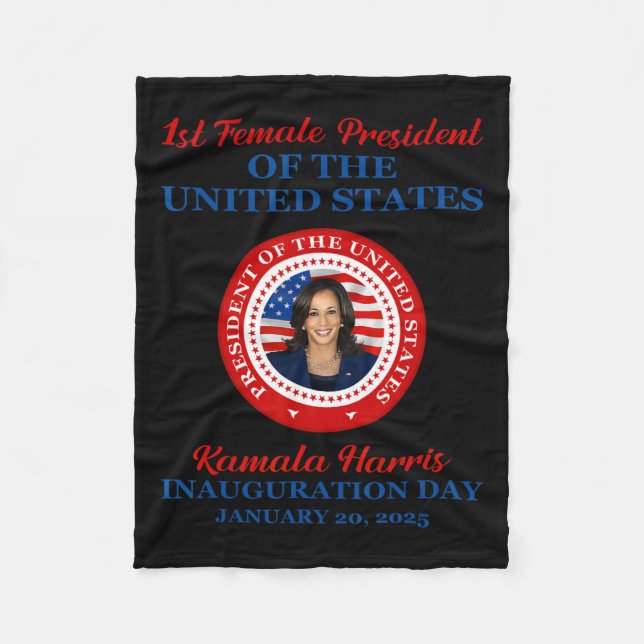 Couverture Polaire Kamala Harris 1ère femme Présidente Inauguration P (Devant)