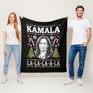 Couverture Polaire Kamala Harris 2024 Comma de Noël La Xmas