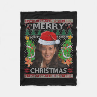 Couverture Polaire Kamala Harris Joyeuse chemise de Noël femme laide 