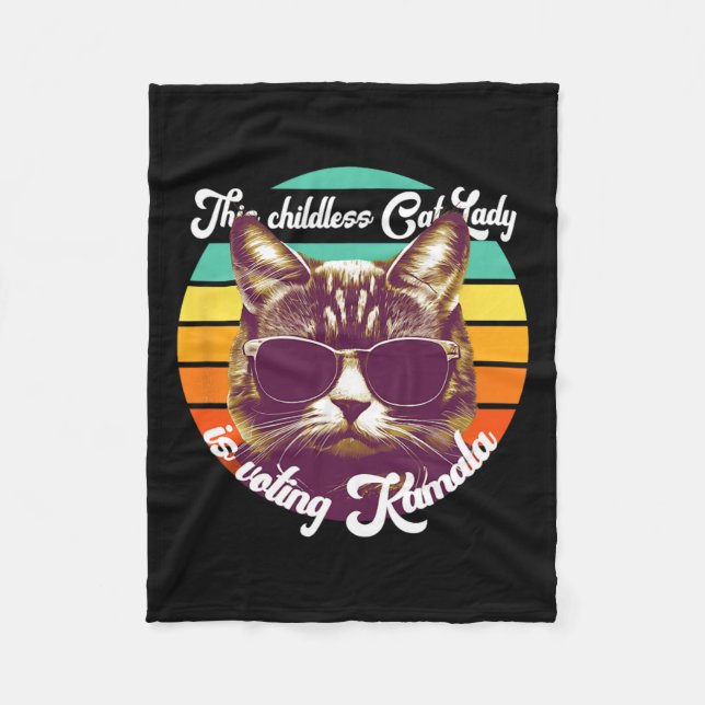 Couverture Polaire Kamala Harris Tim Wheimer Waltz - Chat sans enfant (Devant)