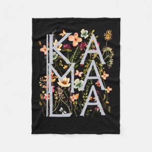 Couverture Polaire Kamala Harris Vintage Floral Feminine First Femme
