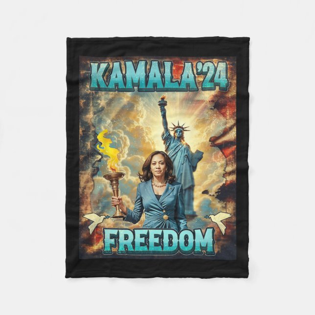 Couverture Polaire Kamala Pour Le Président Slogan Statue Liberty Pro (Devant)
