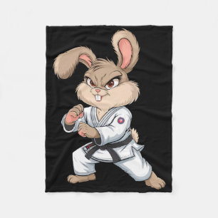 Couverture Polaire Karate Bunny Arts Martiaux Rabbit Drôle Pour Les E