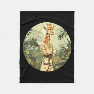 Couverture Polaire Karaté Girafe Animal Mma Taekwondo Arts Martiaux