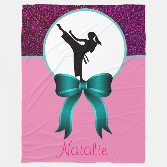 Couverture Polaire Karate Girls Parties scintillant et Bow Fleece Bla (Devant)