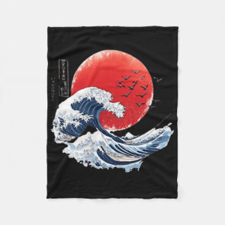 Couverture Polaire Katsushika Hokusai Japanese Great Wave Men Women K