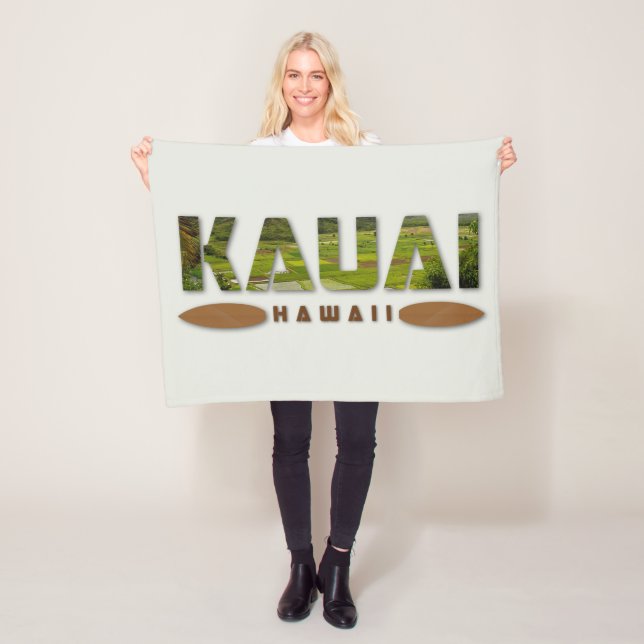 Couverture Polaire Kauai Hawaii Texte photo ・ Décor (En situation)