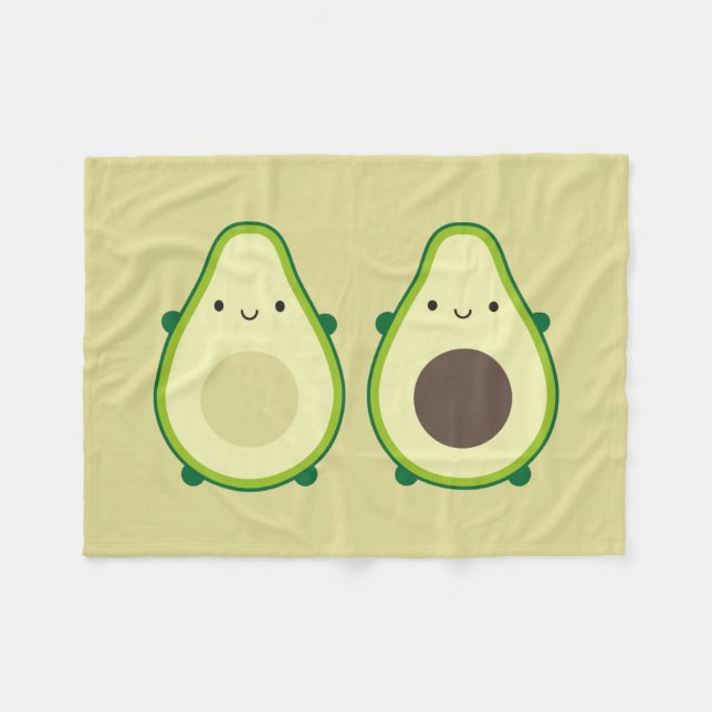 Couverture Polaire Kawaii Avocado (Devant (Horizontal))