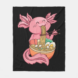 Couverture Polaire Kawaii Axolotl Manger Ramen nouilles Anime Kids Gi