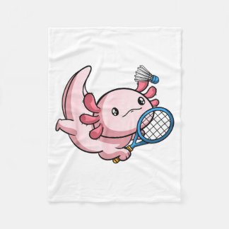 Couverture Polaire Kawaii Axolotl Pun Funny Badminton Player 