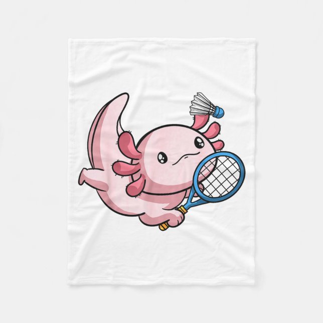 Couverture Polaire Kawaii Axolotl Pun Funny Badminton Player  (Devant)
