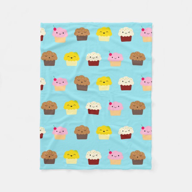 Couverture Polaire Kawaii Cupcakes (Devant)