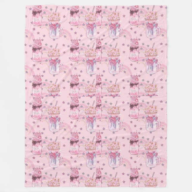 Couverture Polaire Kawaii Freakshake Motif - Pastel Purple (Devant)
