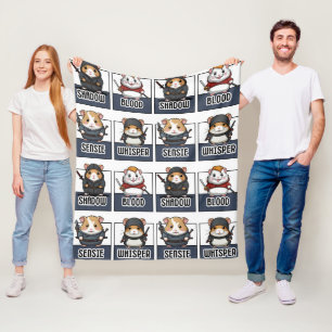 Couverture Polaire Kawaii Hamster Ninja Motif
