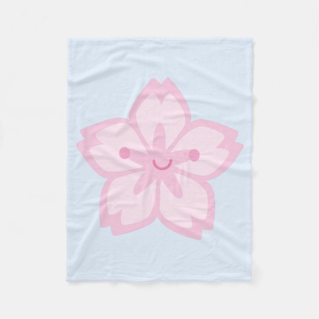 Couverture Polaire Kawaii Sakura Fleur de fleurs de cerisier (Devant)