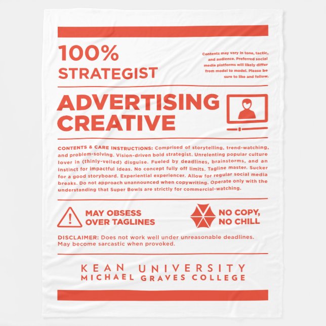 Couverture Polaire Kean MGC Advertising Care Label (Devant)