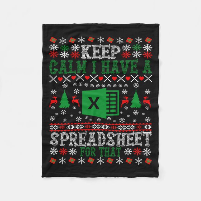 Couverture Polaire Keep Calm I Have A Spreadsheet For That Christmas  (Devant)