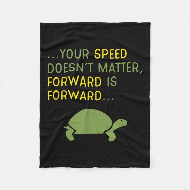 Couverture Polaire Keep Moving Forward Turtle - Sitive Motivational M (Devant)