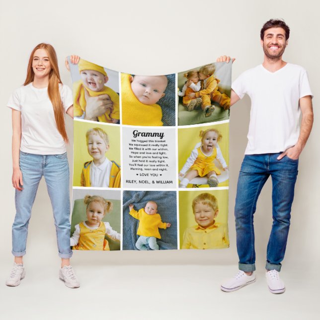 Couverture Polaire Keepsake Poem to Grandma Nana from Grandkids Photo (En situation)