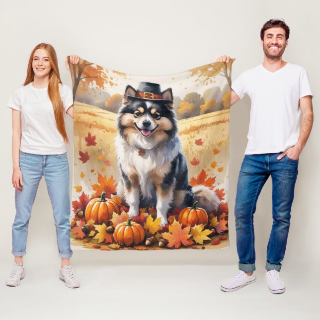 Couverture Polaire Keeshony À L'Automne Feuille Thanksgiving Art (En situation)