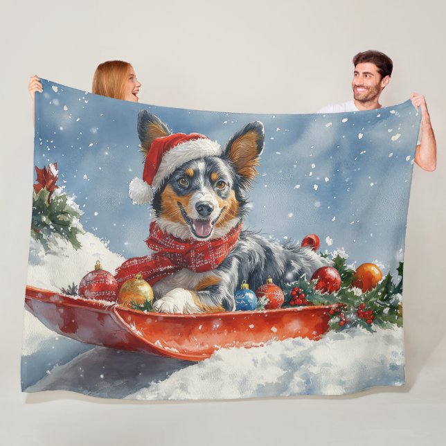 Couverture Polaire Kelpie australienne dans Sledge laissez-le neiger  (En situation)